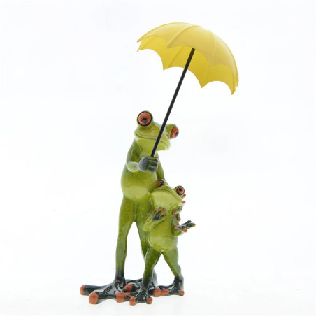 Statuetta Famiglia Rane Sotto la Pioggia | Idea Regalo Unica