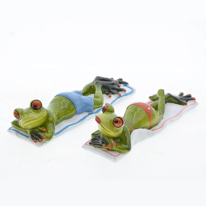 Statuette Rana Coppia Relax – Decorazione Divertente Originale