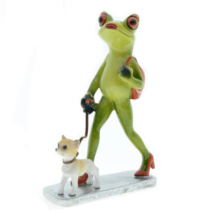 Statuetta Rana a Passeggio | Decorazione Originale e Divertente