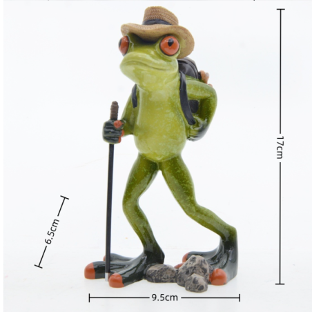 Statuetta Rana Escursionista | Decorazione Originale Natura