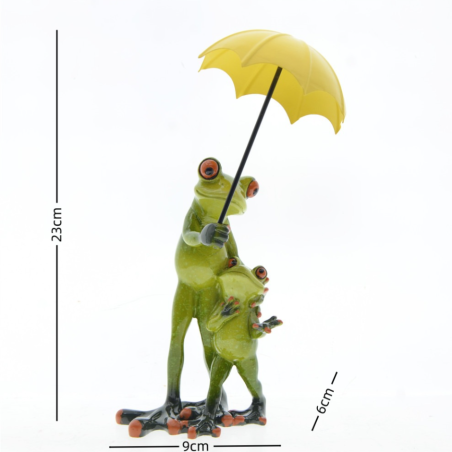 Statuetta Famiglia Rane Sotto la Pioggia | Idea Regalo Unica