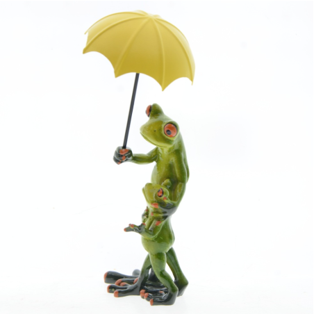 Statuetta Famiglia Rane Sotto la Pioggia | Idea Regalo Unica