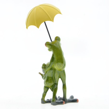 Statuetta Famiglia Rane Sotto la Pioggia | Idea Regalo Unica