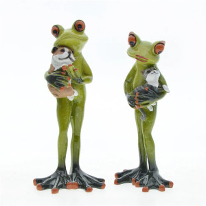 Statuina Rana con Cane & Gatto – Idea Regalo Originale