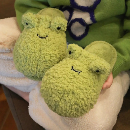 Pantofole Rana Peluche – Idea Regalo Divertente Happy Jump