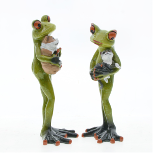 Statuina Rana con Cane & Gatto – Idea Regalo Originale