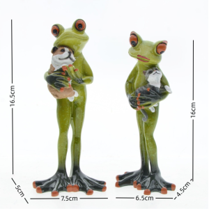Statuina Rana con Cane & Gatto – Idea Regalo Originale