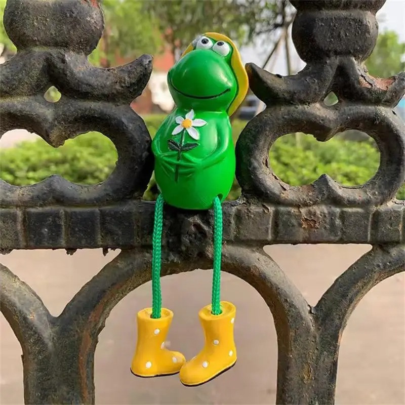 Ornamento Rana Stivali da Pioggia – Decorazione Giardino Divertente