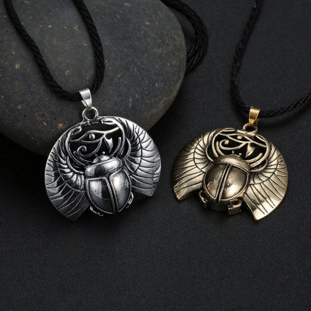 Collana Scarabeo Mistico con Occhio di Horus | Amuleto Protettivo