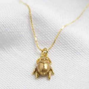 Collana Scarabeo Dorato | Gioiello Egizio Minimalista & Unico