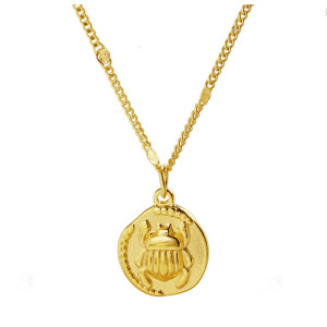 Collana Scarabeo Sole – Acciaio Inossidabile Oro o Argento