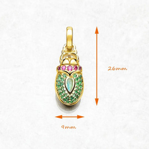 Ciondolo Scarabeo Solare – Argento 925 & Pietre Colorate
