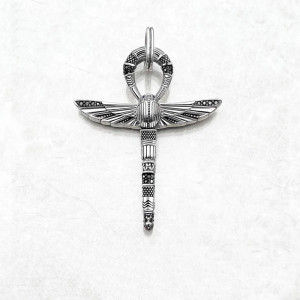 Ciondolo Ankh Scarabeo – Argento 925 | Talismano Egizio