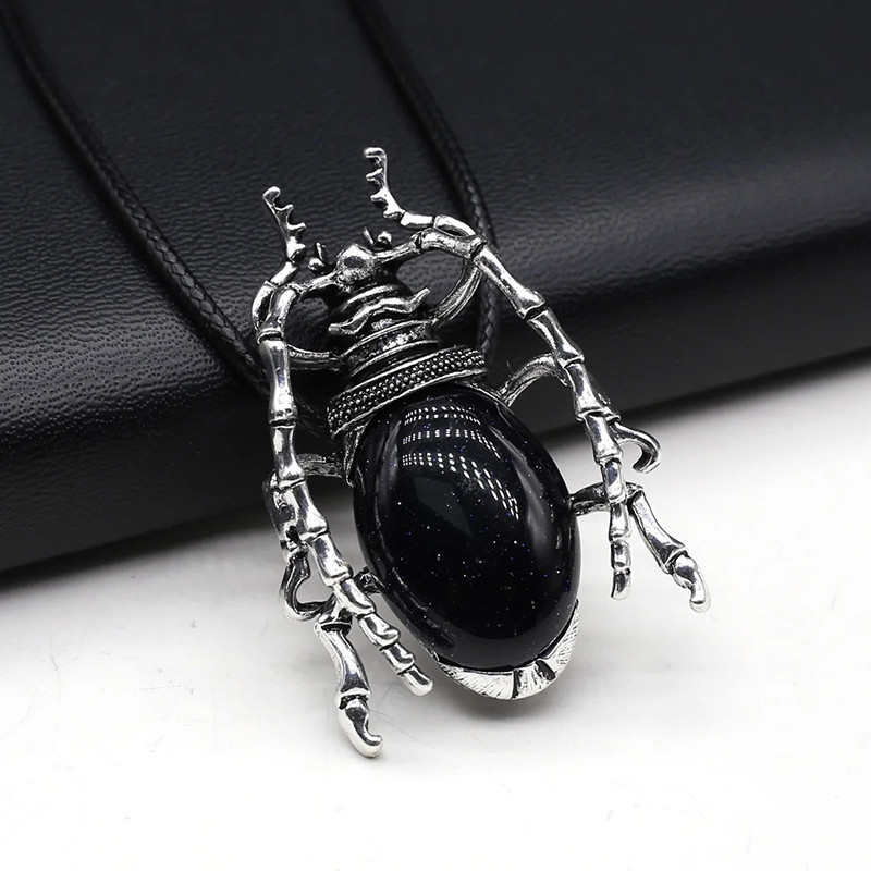 Collana Scarabeo Totem – Pietra Naturale & Stile Mistico | 16 Colori