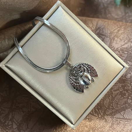 Collana Scarabeo Ali Solari - Argento & Oro | Gioiello Mistico