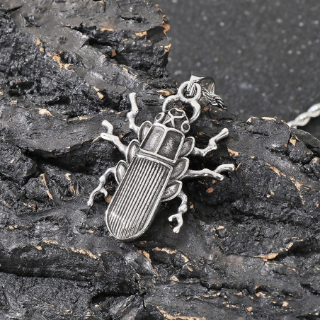 Collana Scarabeo Argento Grezzo | Gioiello Minimalista Unico