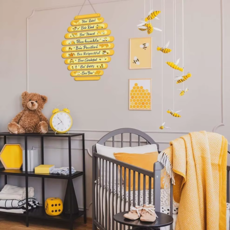 Decorazione da Parete Ape "Regole dell'Alveare" | Pannello in Legno