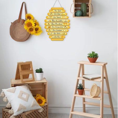 Decorazione da Parete Ape "Regole dell'Alveare" | Pannello in Legno
