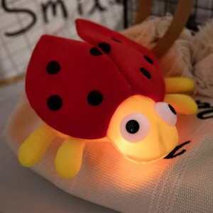 Luce Notturna Coccinella LED | Peluche Luminoso per Bambini