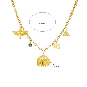 Collana Scarabeo Egizio: Talismano con Occhio di Horus & Iside