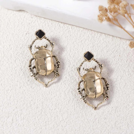 Orecchini Scarabeo Reale Oscuro – Eleganza Nera & Simbolismo