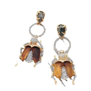 Orecchini Scarabeo Cristallo Barocco – Eleganza Naturale