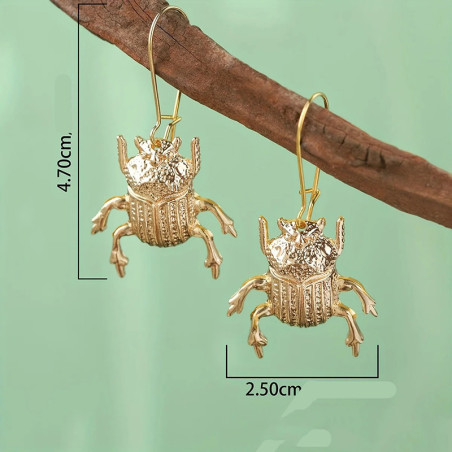 Orecchini Scarabeo Dorato | Gioiello Simbolico Unico