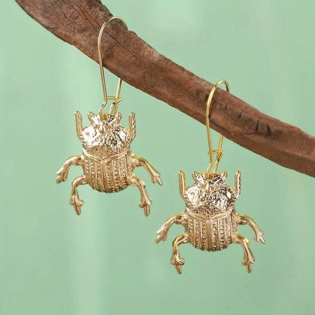 Orecchini Scarabeo Dorato | Gioiello Simbolico Unico