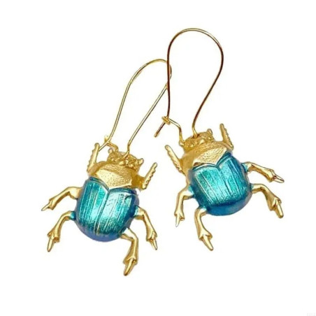 Orecchini Scarabeo Azzurro Antico – Talismano Luminoso & Raffinato