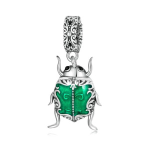 Charm Scarabeo Smeraldo Argento 925 – Talismano Raffinato
