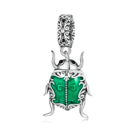 Charm Scarabeo Smeraldo Argento 925 – Talismano Raffinato