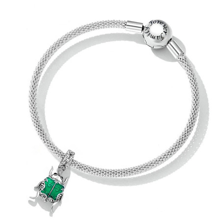 Charm Scarabeo Smeraldo Argento 925 – Talismano Raffinato
