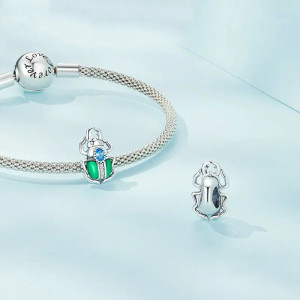 Charm Scarabeo Portafortuna in Argento 925 | Idea Regalo Donna