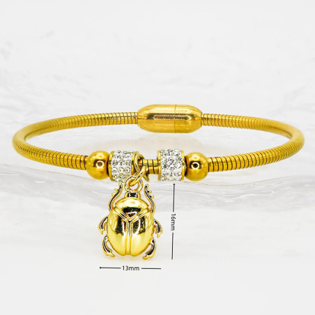 Bracciale Scarabeo Dorato "Splendore Divino" – Gioiello Elegante