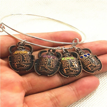 Bracciale Scarabeo Egizio: Talismano Portafortuna Unico