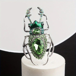 Spilla Scarabeo Smeraldo | Gioiello Unico Idea Regalo Donna