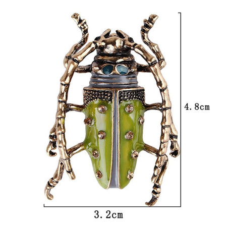 Spilla Scarabeo Pistacchio – Gioiello Insetto Verde Oro Vintage