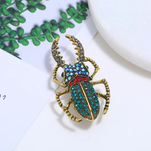 Spilla Scarabeo Originale | Gioiello Donna con Cristalli Blu