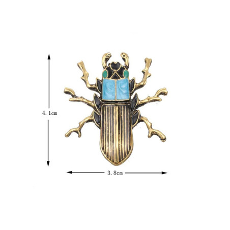 Spilla Scarabeo Faraone – Gioiello Egizio Dorato & Turchese
