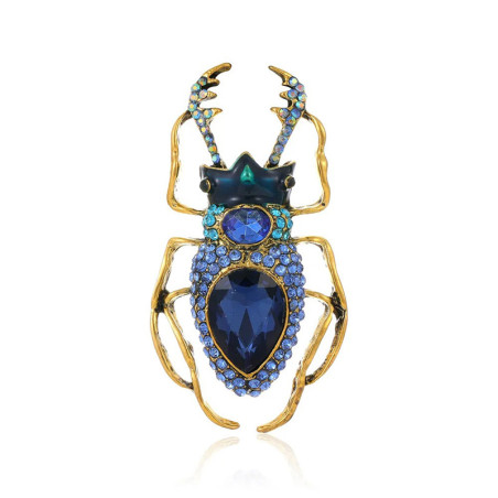 Spilla Scarabeo Gemma Reale – Gioiello Dorato Rubino o Zaffiro