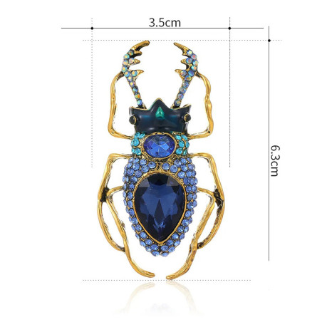 Spilla Scarabeo Gemma Reale – Gioiello Dorato Rubino o Zaffiro