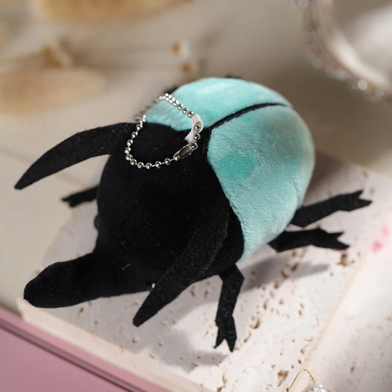 Portachiavi Scarabeo Carino Nero Menta – Idea Regalo Originale
