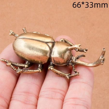 Statuetta Scarabeo "Corno d'Oro" in Ottone | Idea Regalo