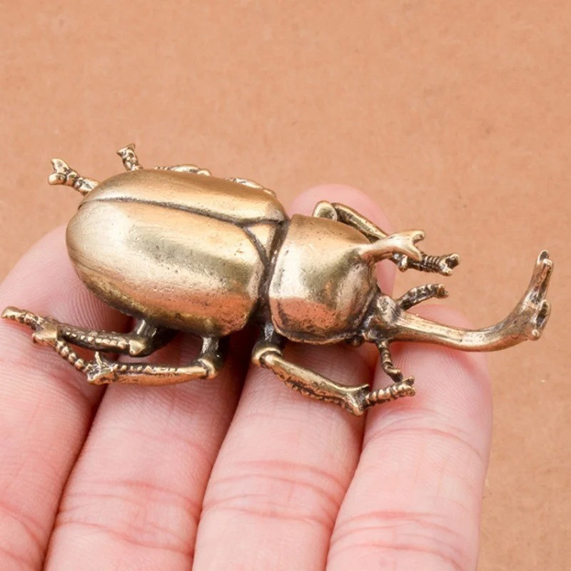 Statuetta Scarabeo "Corno d'Oro" in Ottone | Idea Regalo