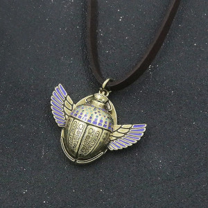 Collana Scarabeo "Tesoro dei Geroglifici" – Ciondolo Egizio