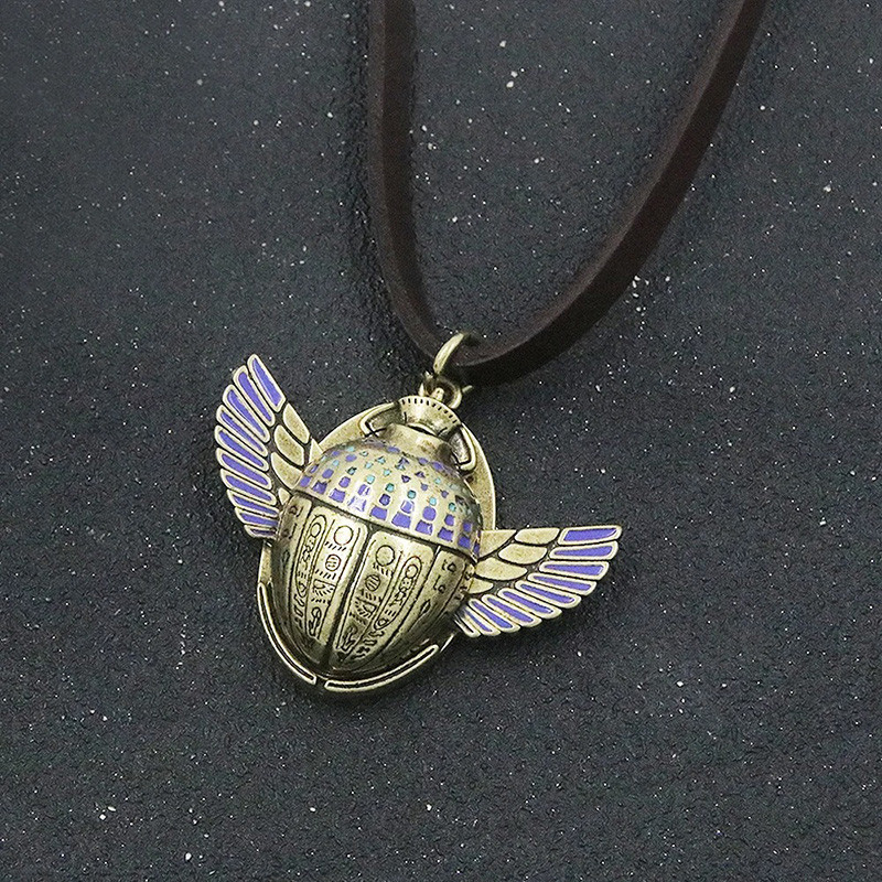 Collana Scarabeo "Tesoro dei Geroglifici" – Ciondolo Egizio