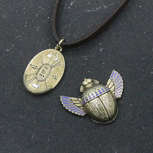 Collana Scarabeo "Tesoro dei Geroglifici" – Ciondolo Egizio