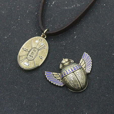 Collana Scarabeo "Tesoro dei Geroglifici" – Ciondolo Egizio