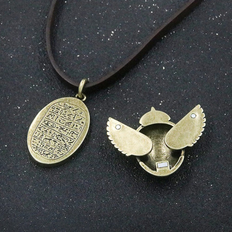 Collana Scarabeo "Tesoro dei Geroglifici" – Ciondolo Egizio