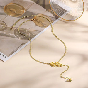 Collana Ape Nettare Dorato - Design Nido d'Ape & Ciondolo!